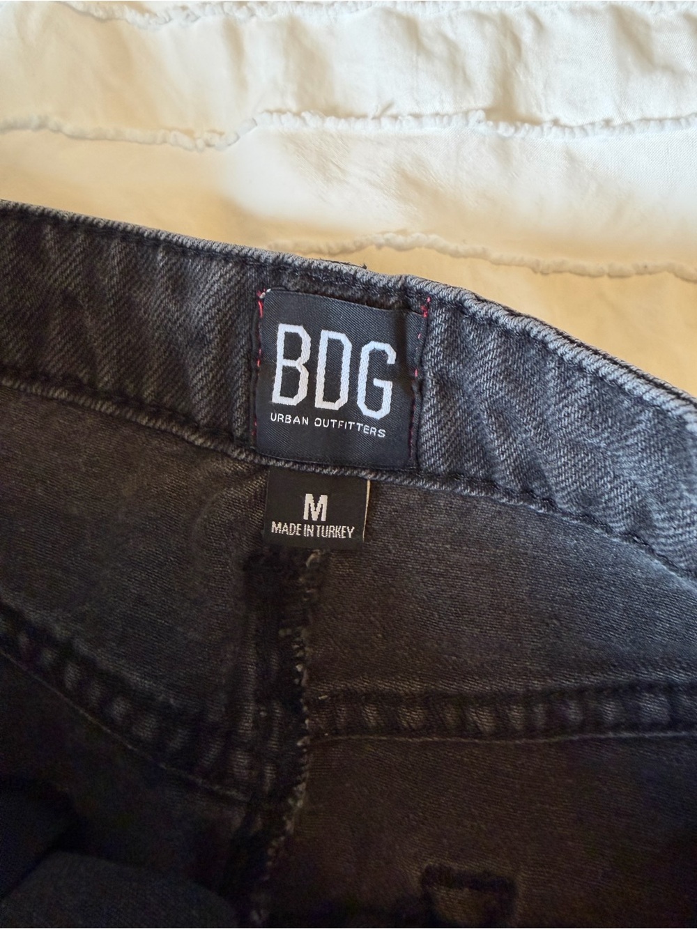 BDG Washed Black Denim Frayed Hem Mini Skirt - Picture 3 of 3